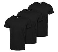 Build Your Brand Hombre Merch T-Shirt 3-Pack Camiseta Not Applicable, Negro (Blk/Blk/Blk 01203), Small