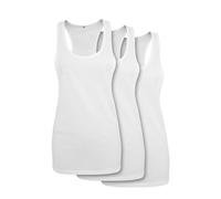 Build your Brand Ladies Loose Tank 3-Pack Camiseta, Blanco, XS Mujeres