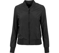 Build Your Brand Ladies Nylon Jacket Chaqueta Bomber de Nailon para Mujer, Negro, Large