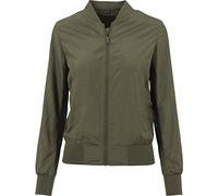 Build Your Brand Ladies Nylon Jacket Chaqueta Bomber de Nailon para Mujer, Verde Oliva, Extra-Large