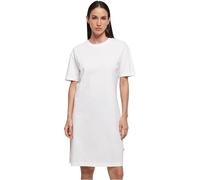Build Your Brand Ladies Organic Oversized Slit tee Dress, Vestido Mujer, White, 4XL