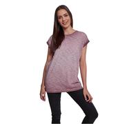 Build Your Brand Ladies Spray Dye Extended Shoulder tee Camiseta, Mujer, Burgundy, S