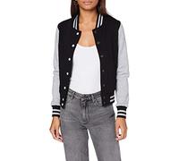 Build Your Brand Ladies Sweat College Jacket Chaqueta Varsity, Black/H.Grey, XS para Mujer