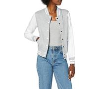 Build Your Brand Ladies Sweat College Jacket Chaqueta Varsity, Mujer, H.Grey/White, XL