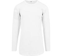 Build Your Brand BY029-Long Shaped Longsleeve T-Shirt, Men's, White, Extra-Large