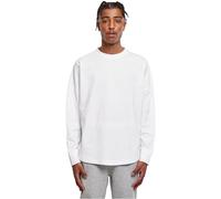Build Your Brand BY198-Oversized Cut On Sleeve Longsleeve T-Shirt, White, XXL Men's