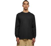 Build Your Brand BY150-Organic Longsleeve with Cuffrib T-Shirt, Black, XL Men's