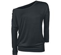 Build Your Brand BY041-Ladies Viscose Longsleeve T-Shirt, Women's, Black, Large
