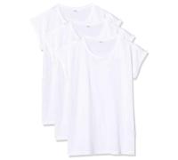 Build Your Brand Mujer Ladies Extended Shoulder tee 3-Pack Camiseta Not Applicable, Blanco (Wht/Wht/Wht 01205), X-Small