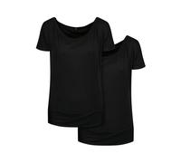 Build your Brand Mujeres Viscosa Camiseta 2-Pack Imprimible Hombros Descubiertos