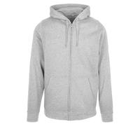 Build Your Brand Sudadera con capucha y cremallera básica gris XL para hombre