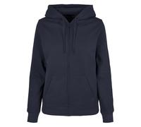 Build Your Brand Sudadera básica con Cremallera para Mujer Capucha, Azul Marino, XL