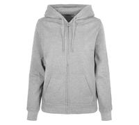 Build Your Brand Sudadera básica con Cremallera para Mujer Capucha, Gris, S