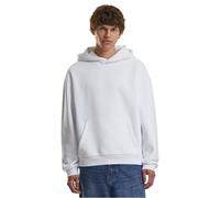 Build Your Brand Sudadera con Capucha de los Hombres, 70% Algodón 30% Poliéster, Blanco, L