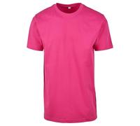 Build Your Brand T-Shirt Round Neck Camiseta, Hombre, hibiskus pink, XS