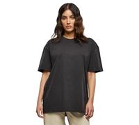 Build your Brand Té de Lavado con ácido de Gran tamaño Camiseta, Negro, S para Mujer
