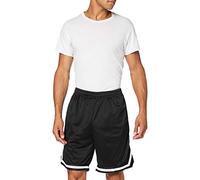 Build Your Brand Two-Tone Mesh Shorts Pantalones Cortos, Negro, Blanco, S para Hombre
