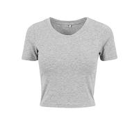 Build Your Brand Women's Ladies Cropped tee - Camiseta para Mujer, Talla M, Color Gris