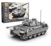 Buildarmy WW2 German Panther Ausf D Tank - Bloque de construcción modelo de ladrillo, 940 piezas