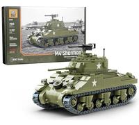 Buildarmy WW2 USA M4 Sherman Tank - Bloque de construcción modelo de ladrillo, 785 piezas