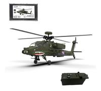 BuildCubes 1/32 F11 AH64 RC helicóptero para adultos, 2.4G 6CH Flybar sin alerón 6G/3D truco RC helicóptero militar, modelo de helicóptero del ejército RC juguete regalo -RTF