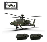 BuildCubes 1/32 F11 AH64 RC helicóptero para adultos, 2.4G 6CH Flybar sin alerón 6G/3D truco RC helicóptero militar, modelo de helicóptero del ejército RC juguete regalo -RTF