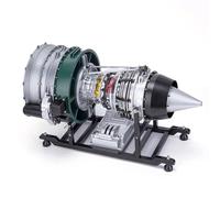 BuildCubes Kit de construcción de motor de combustión 1/10, doble rotor axial, turboventilador, maqueta de aviones, motor de avión, 1000 + piezas, montaje manual, modelo de motor de ventilador, modelo
