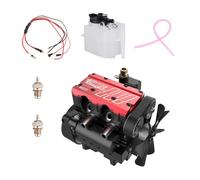 BuildCubes Mini Motor ST-NF2 - Kit de construcción de motor de combustión interna, 7 CC, 2 cilindros en línea, 4 tiempos, refrigerado por aire, modelo de motor de nitro, plata