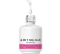 Builder Nail Gel, Strengthener Glue, Rhinestone Adhesive, 6-in-1 Primer & Extension Gel, Long-Lasting Bonding For Molding, For Women Girls Beginners, 0.5 Oz Clear 1 Pack