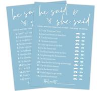 Buildinest Juegos de despedida de soltera con temática azul para 25 invitados, juegos de novia He Said She Said, tarjetas de consejos de boda, juegos de boda para recepción, suministros de fiesta de