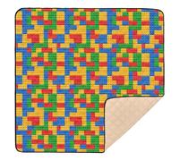 Building Blocks - Tapete de juego acolchado suave y colorido para actividades de bebé, resistente al agua, para jugar en el abdomen, para bebés, niños pequeños, 50 x 50 pulgadas