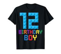 Building Bricks 12 Cumpleaños Niño Doce Años Maestro Constructor Camiseta