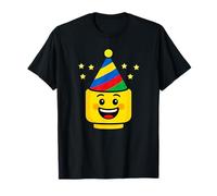 Building Bricks Birthday Master Builder con Sombrero de cumpleaños Camiseta