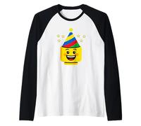 Building Bricks Birthday Master Builder con Sombrero de cumpleaños Camiseta Manga Raglan