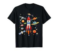 Building Bricks Espacio Cohete Planetas Estrellas Galaxia Camiseta
