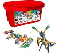 Basic Fun K'NEX Click and Construct Set de Construcción con Caja de Almacenamiento, Juguete Educativo para Niños, Kit STEM de 522 Piezas, Juguete de Construcción a partir de 7 Años