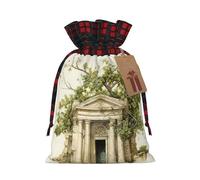 Building With Roman Olive Branch 1 bolsa de Navidad con cordón de 4.7 x 6.9 pulgadas, bolsa robusta para regalos y artículos esenciales de uso diario