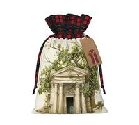 Building With Roman Olive Branch 1 bolsa de Navidad con cordón de 8.3 x 11.8 pulgadas, bolsa robusta para regalos y artículos esenciales de uso diario