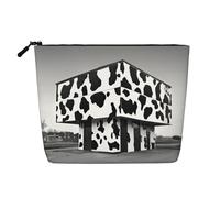 Building04 - Neceser con estampado de vaca, neceser de gran capacidad, para viajes, para mujer, para uso diario, viajes, Black, Talla única