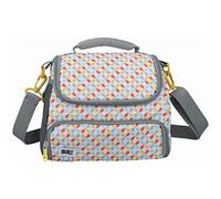 BUILT Bolsa de Almuerzo aislada con diseño de The Stylist, Poliéster Etilvinilacetato, Gris/Blanco, M