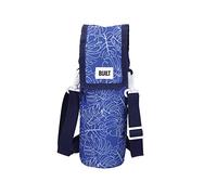 BUILT Bolsa para Botellas con Asas 100% Polyester y Seguro para Alimentos PEVA 9 x 11 x 25cm Diseño 'Abundante' Azul Marino
