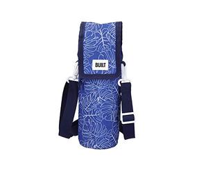BUILT Bolsa para Botellas con Asas 100% Polyester y Seguro para Alimentos PEVA 9 x 11 x 25cm Diseño 'Abundante' Azul Marino