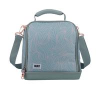 BUILT Bolsa Porta Alimentos Hermética con el Diseño "The Mindful", Poliéster/PEVA, Gris/Rosa Palo, 18,5 x 24 x 26 cm