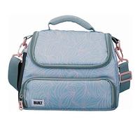 BUILT Bolsa Porta Alimentos Hermética con el Diseño "The Mindful", Poliéster/PEVA, Gris/Rosa Palo, 11,5 x 17 x 24 cm