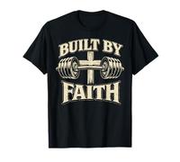 Built by Faith Christian Prayer Levantamiento de Pesas Gimnasio Entren Camiseta