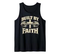 Built by Faith Christian Prayer Levantamiento de Pesas Gimnasio Entren Camiseta sin Mangas