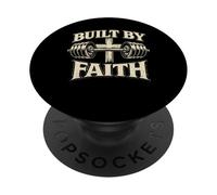 Built by Faith Christian Prayer Levantamiento de Pesas Gimnasio Entren PopSockets PopGrip Adhesivo