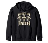 Built by Faith Christian Prayer Levantamiento de Pesas Gimnasio Entren Sudadera con Capucha