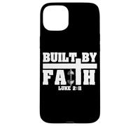 Built by Faith Lucas 2:11 Christian Gimnasio Fitness Motivación Carcasa para iPhone 15 Plus