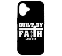 Built by Faith Lucas 2:11 Christian Gimnasio Fitness Motivación Carcasa para iPhone 16